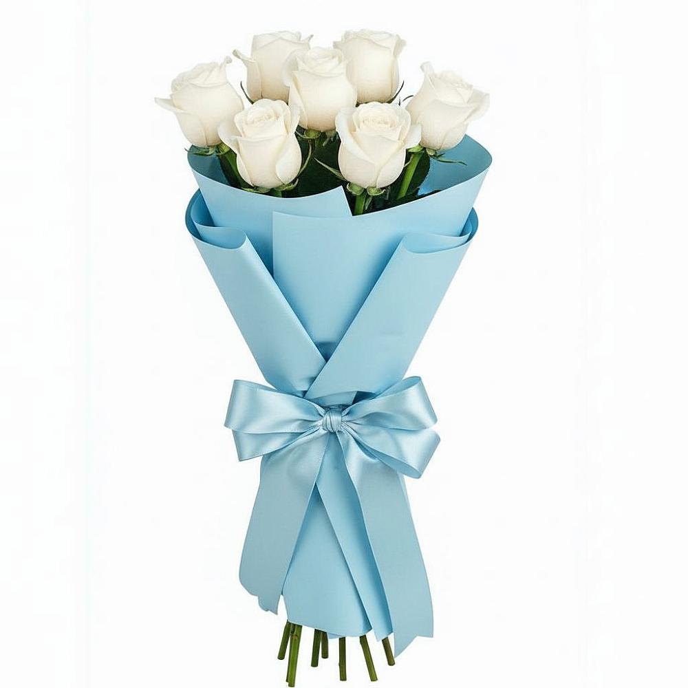 Букет 7 белых роз Проуд в Аркадаке