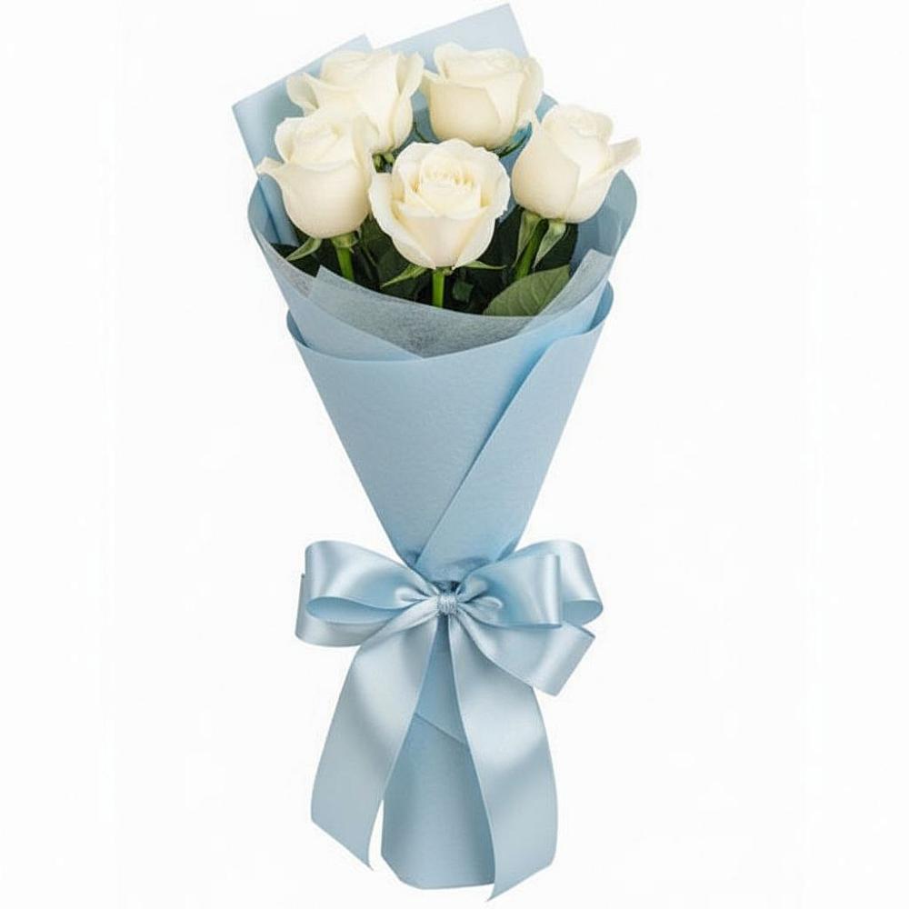 Букет 5 Белых роз Проуд в Аркадаке