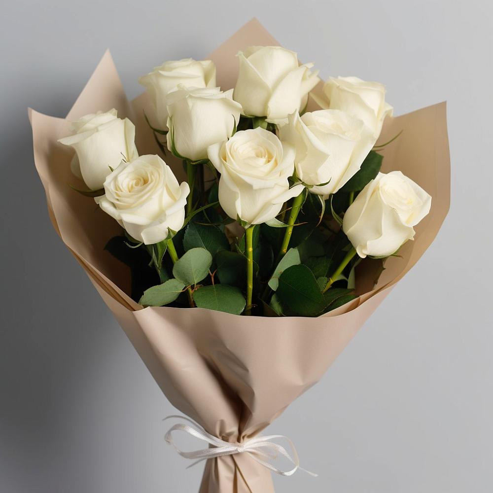 Букет 9 Белых роз Эдлесс Лав в Аркадаке