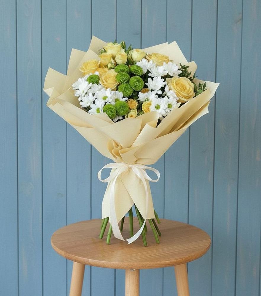 Букет цветов из: Хризантемы и Розы в Аркадаке