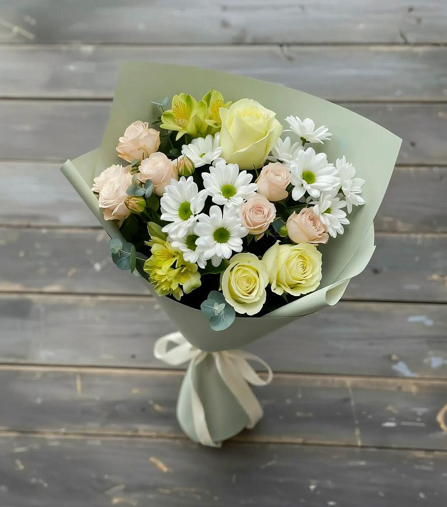 Букет цветов из: Альстромерии, Розы и Хризантемы в Аркадаке