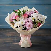 Букет цветов из:  Хризантемы, Альстромерии и Розы в Аркадаке