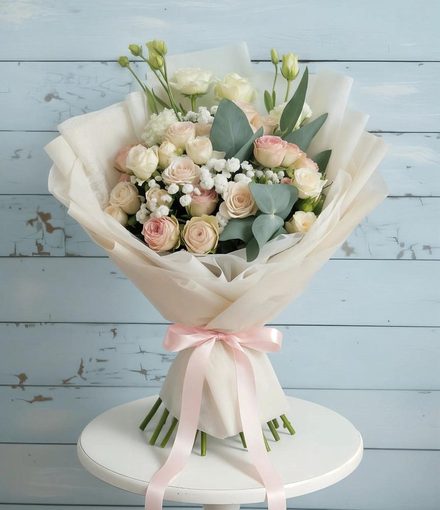 Букет цветов из: Розы и Лизиантусы в Аркадаке