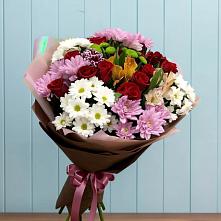 Букет цветов из:  Розы, Хризантемы и Альстромерии в Аркадаке